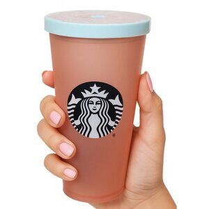 16 Oz Starbucks Coffee 2019 Summer Grande Red FROSTED Cold Cup Travel Tumbler